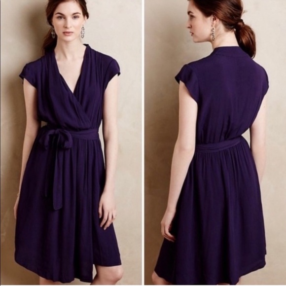Anthropologie Dresses & Skirts - ANTHROPOLOGIE Maeve Purple Short Sleeve Dress